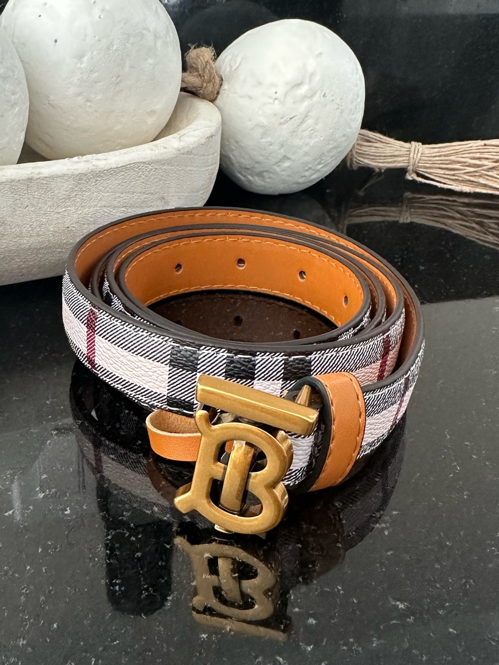 Belt with antique gold buckle - NEW